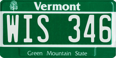 VT license plate WIS346