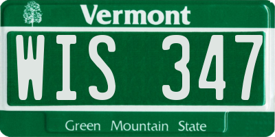 VT license plate WIS347