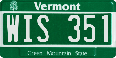 VT license plate WIS351