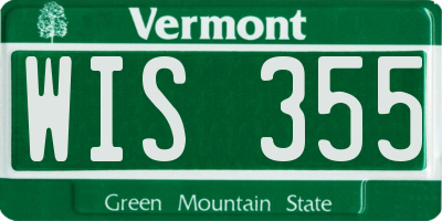 VT license plate WIS355