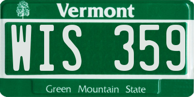 VT license plate WIS359
