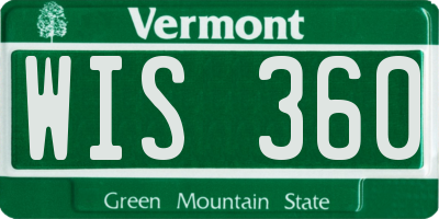 VT license plate WIS360