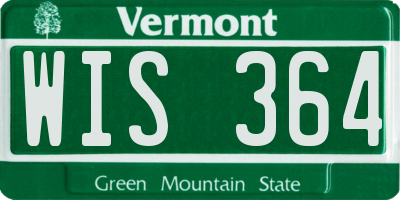 VT license plate WIS364