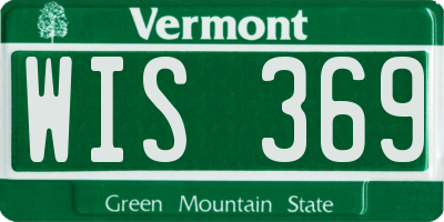 VT license plate WIS369