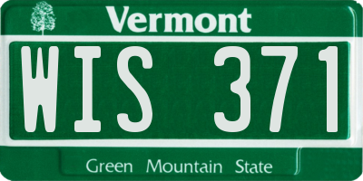 VT license plate WIS371