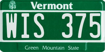 VT license plate WIS375