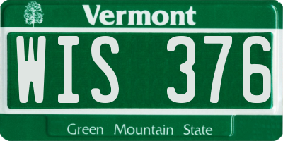 VT license plate WIS376