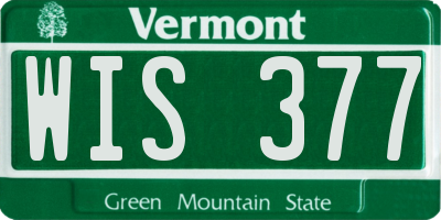VT license plate WIS377