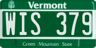 VT license plate WIS379