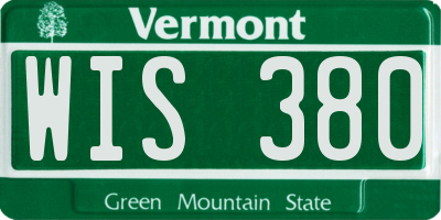 VT license plate WIS380