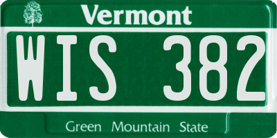 VT license plate WIS382