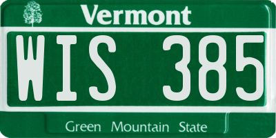VT license plate WIS385