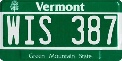 VT license plate WIS387