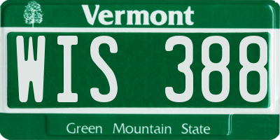 VT license plate WIS388