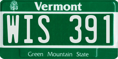 VT license plate WIS391