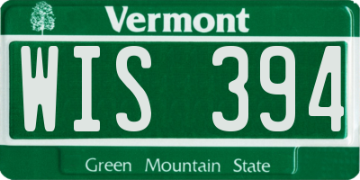 VT license plate WIS394