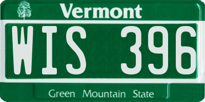 VT license plate WIS396