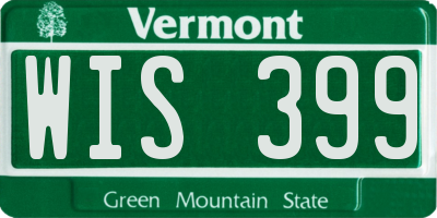 VT license plate WIS399