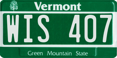 VT license plate WIS407