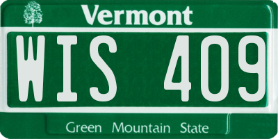VT license plate WIS409