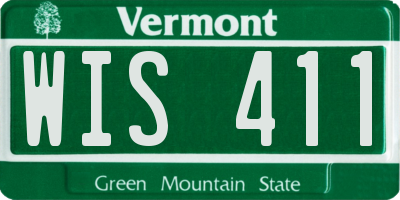 VT license plate WIS411