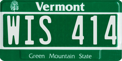 VT license plate WIS414
