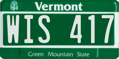 VT license plate WIS417