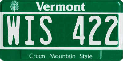 VT license plate WIS422