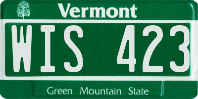 VT license plate WIS423