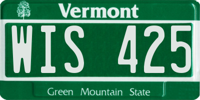 VT license plate WIS425