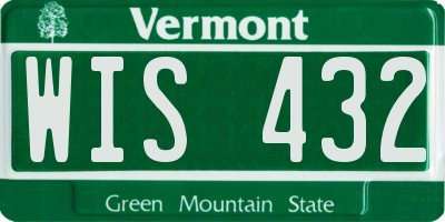 VT license plate WIS432