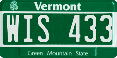 VT license plate WIS433