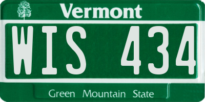 VT license plate WIS434