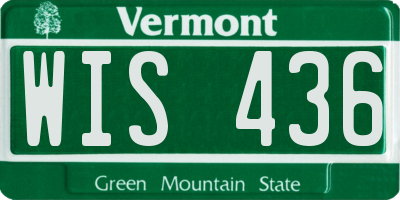 VT license plate WIS436