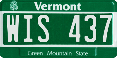 VT license plate WIS437