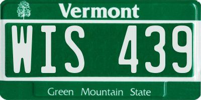 VT license plate WIS439