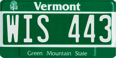 VT license plate WIS443