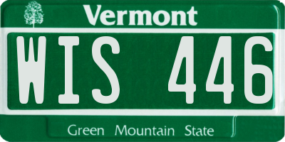 VT license plate WIS446