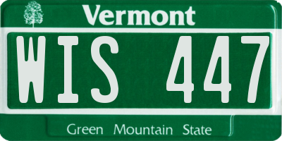 VT license plate WIS447