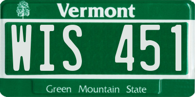 VT license plate WIS451