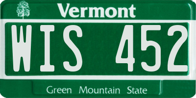 VT license plate WIS452
