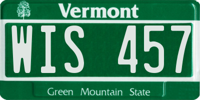 VT license plate WIS457
