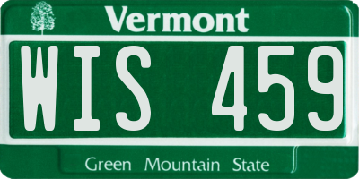 VT license plate WIS459