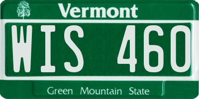 VT license plate WIS460