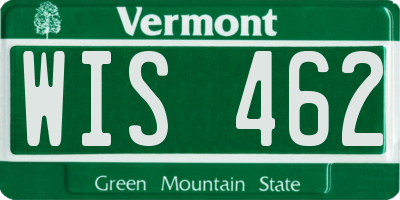 VT license plate WIS462