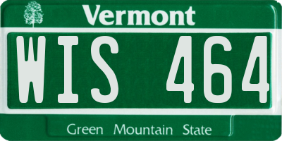 VT license plate WIS464