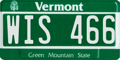 VT license plate WIS466