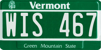 VT license plate WIS467