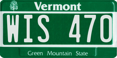 VT license plate WIS470