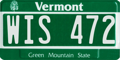 VT license plate WIS472